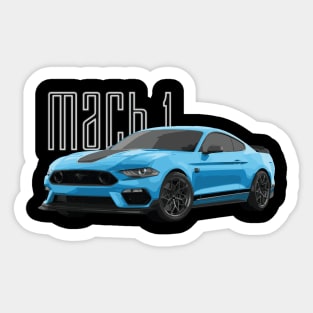 MACH 1 Mustang GT 5.0L V8 Performance Car Grabber Blue Sticker